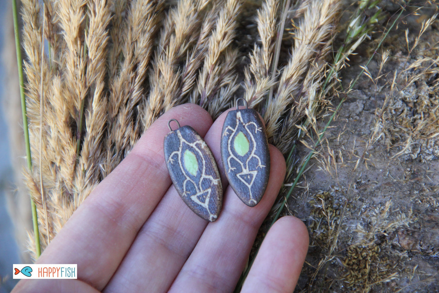 SALE SECTION - a pair of ceramic earring dangles