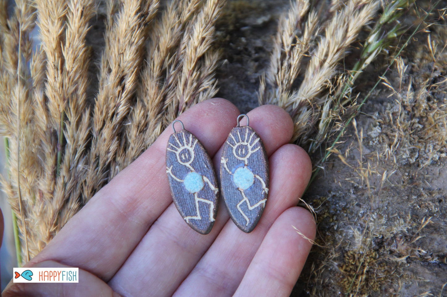SALE SECTION - a pair of ceramic earring dangles