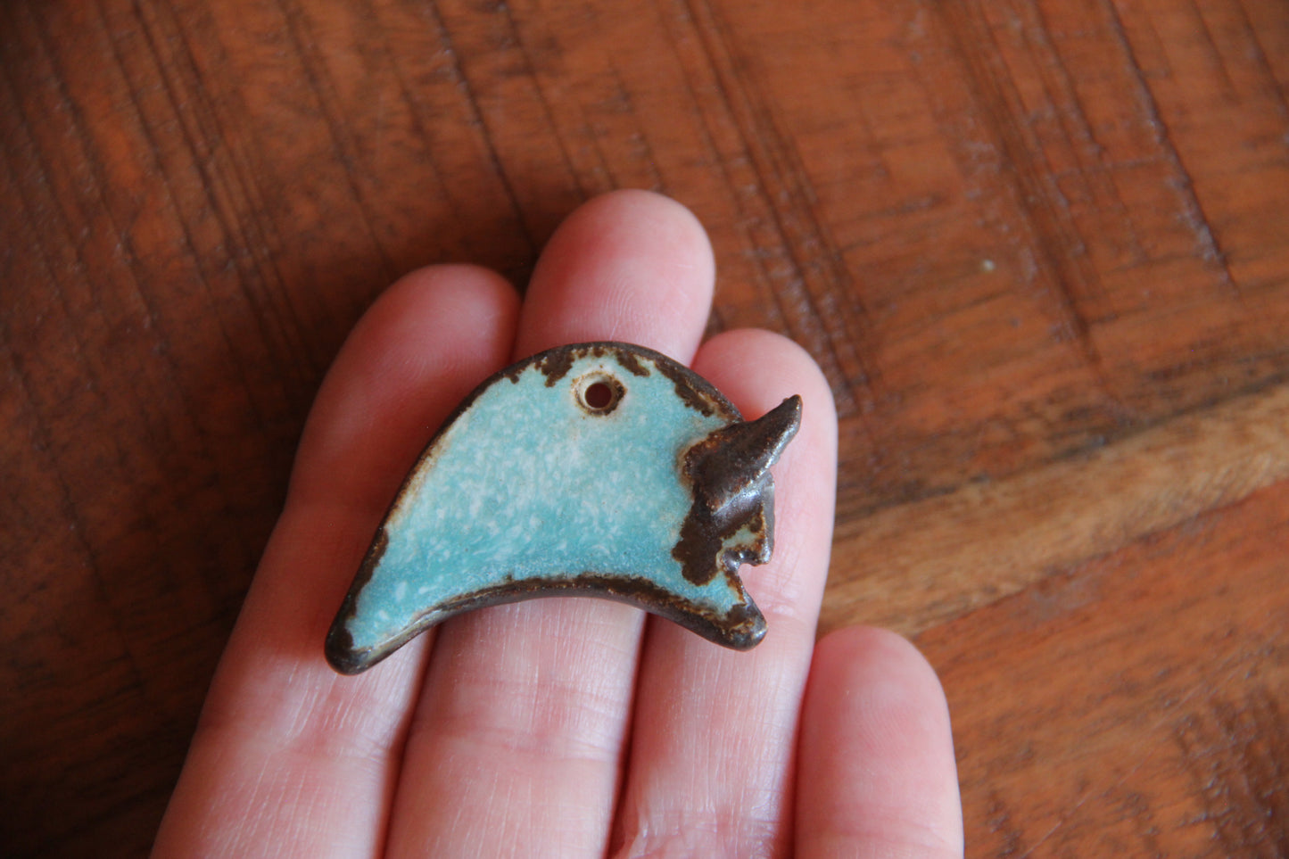 Buffalo / Bison - Bothsided Stoneware Rustic Pendant