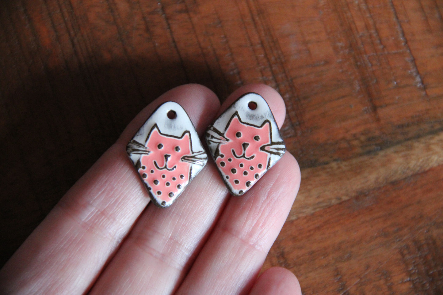 Kitty - ceramic earring dangles