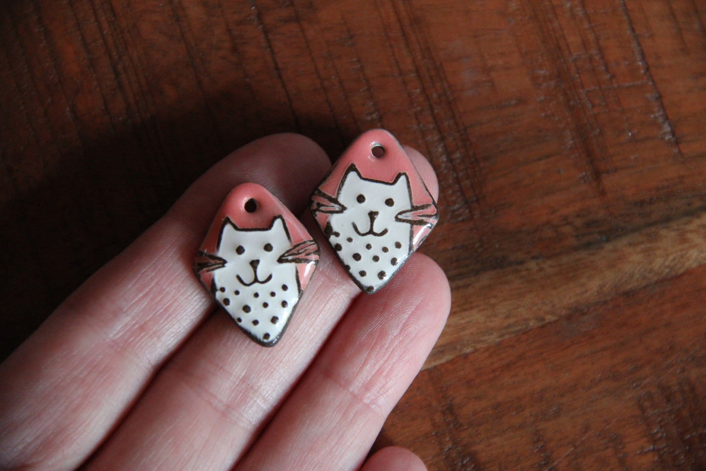 Kitty - ceramic earring dangles
