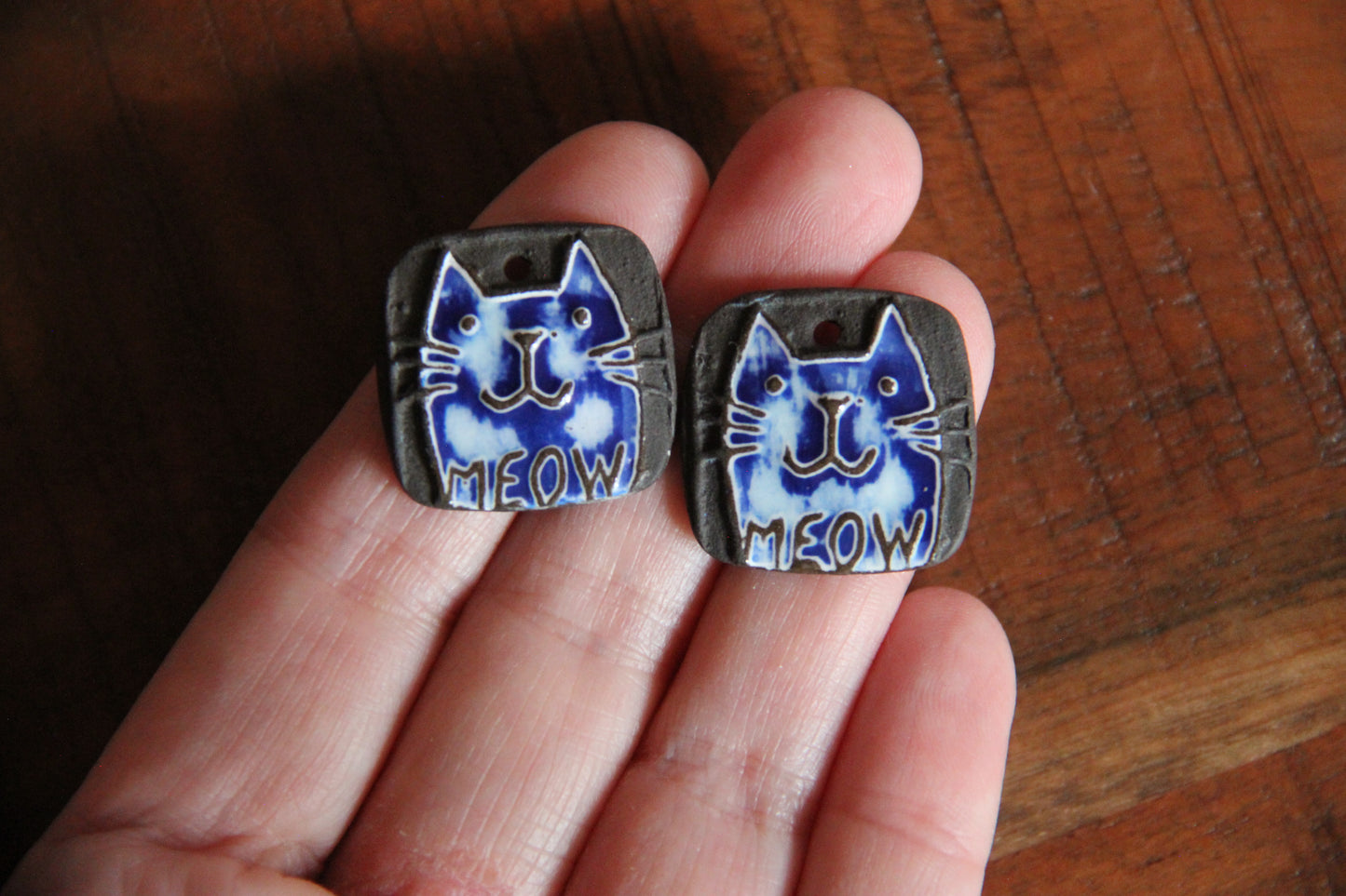 Kitty - ceramic earring dangles
