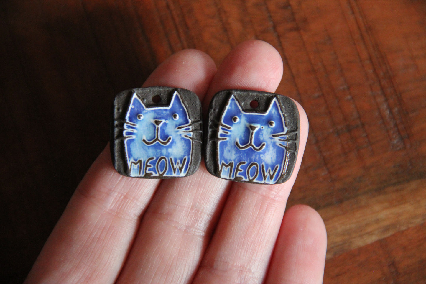 Kitty - ceramic earring dangles