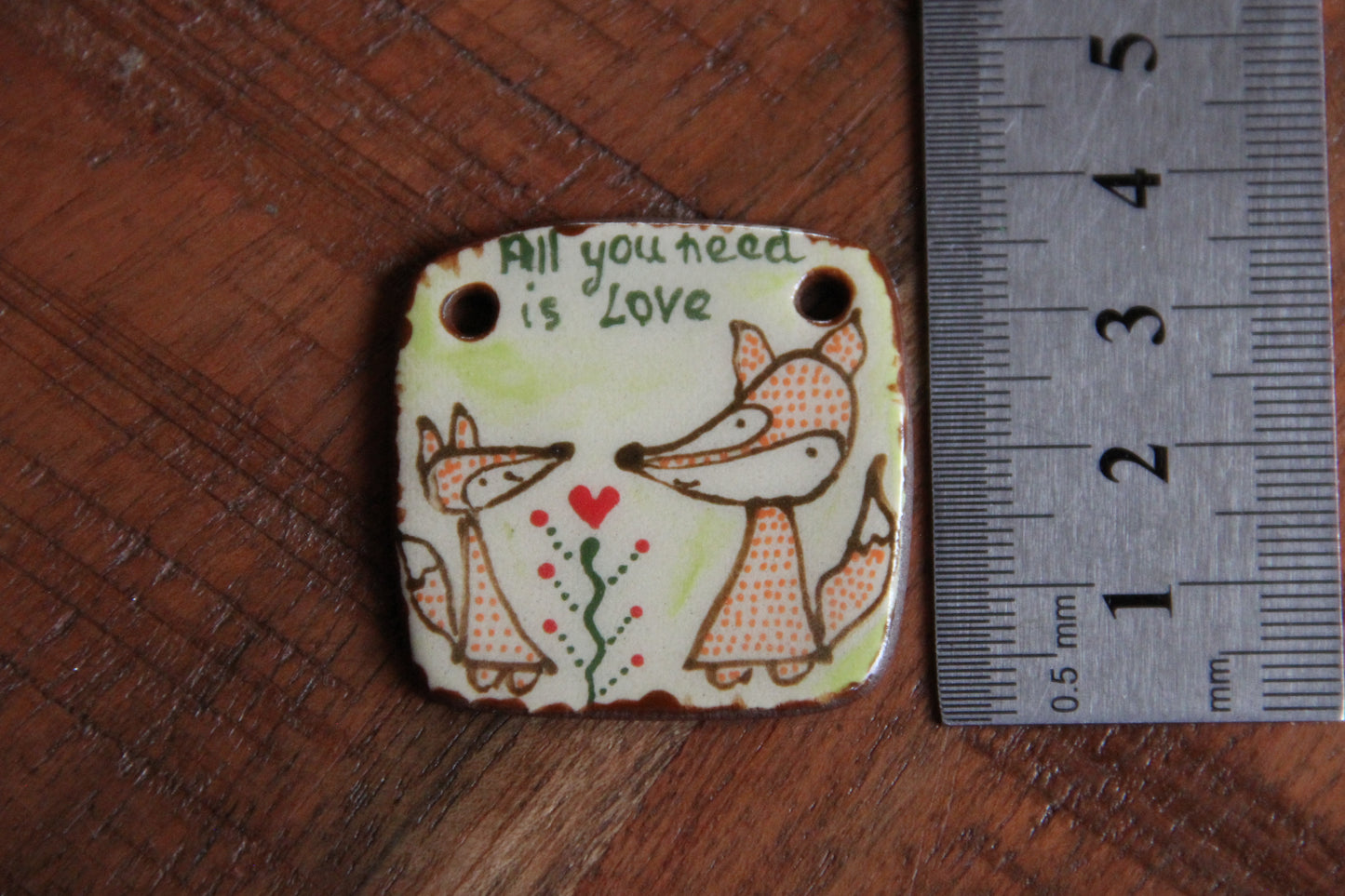 ALL YOU NEED IS LOVE... ceramic focal pendant