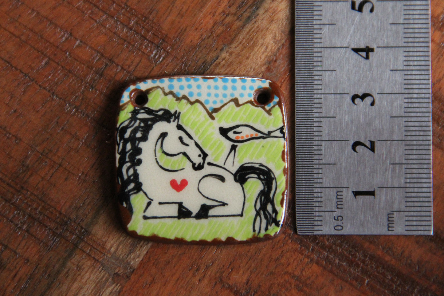 Quiet conversation... handmade ceramic focal pendant