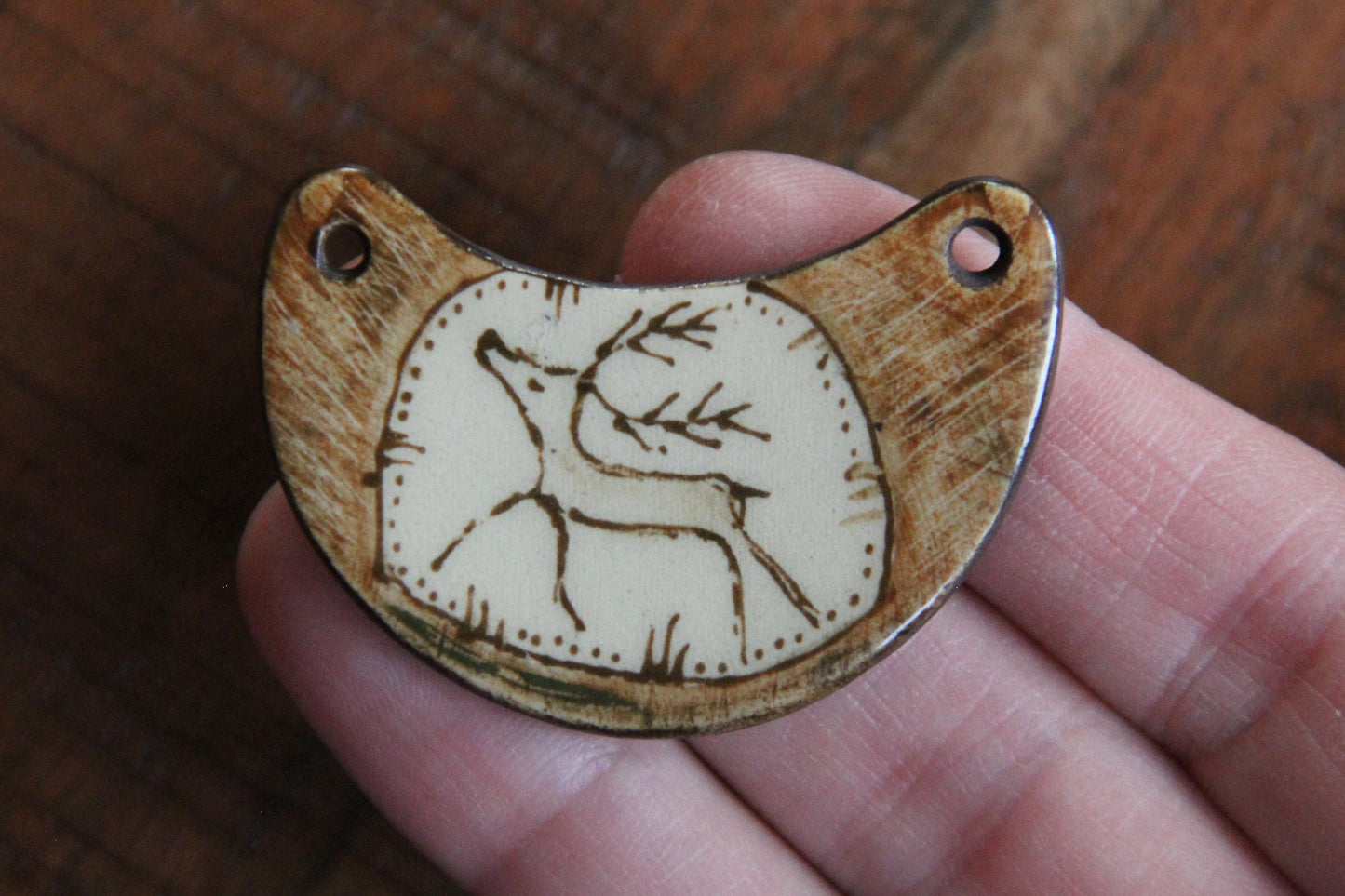 Stay wild and free... ceramic focal pendant
