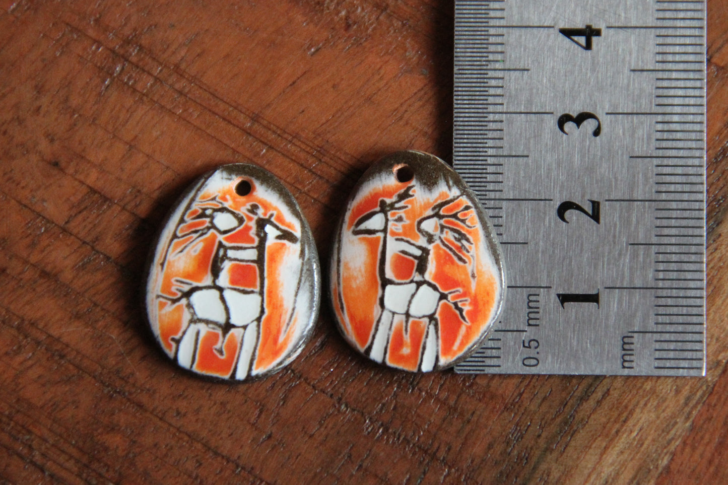 Riding my horse... a pair of ceramic earring dangles