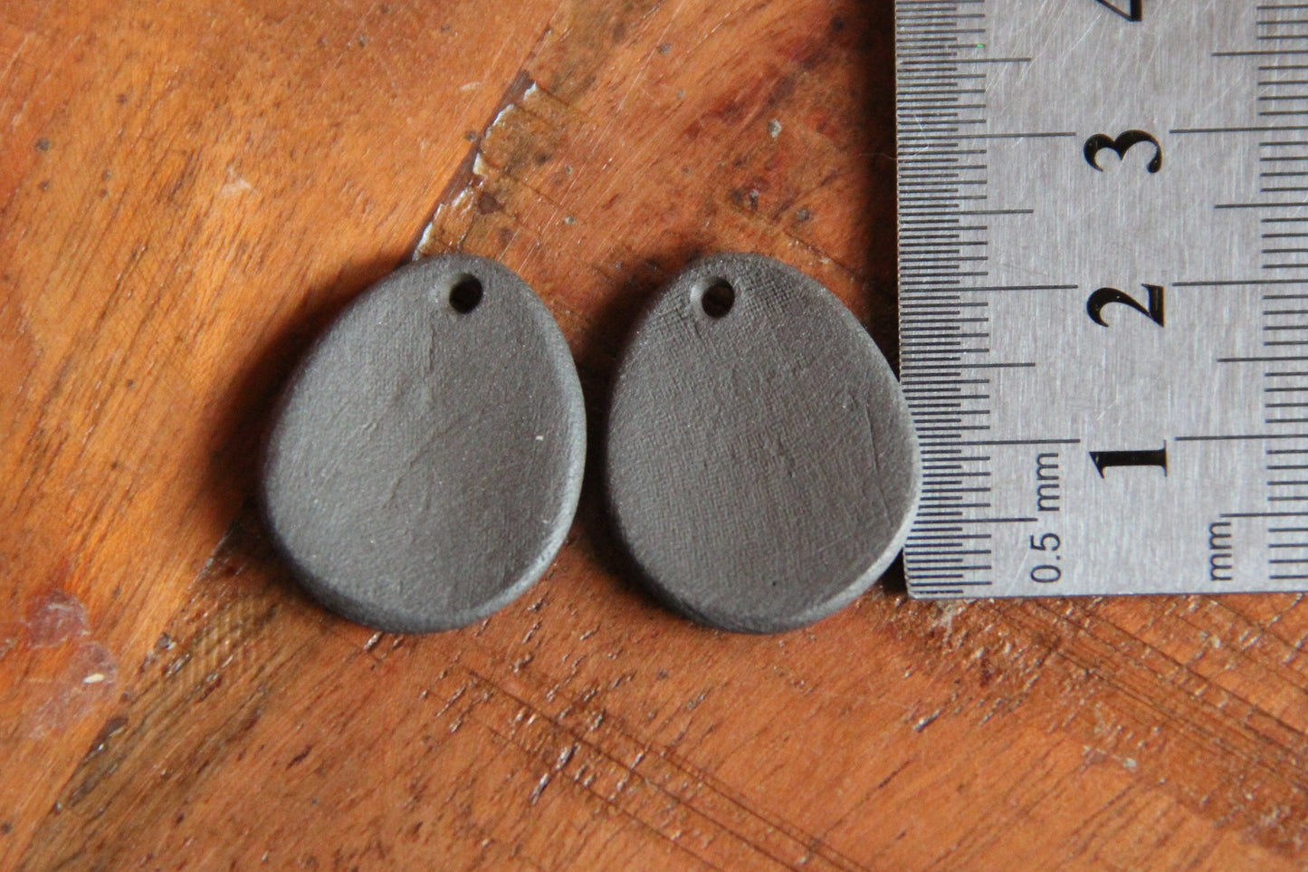 Earring Pair, handmade ceramic beads