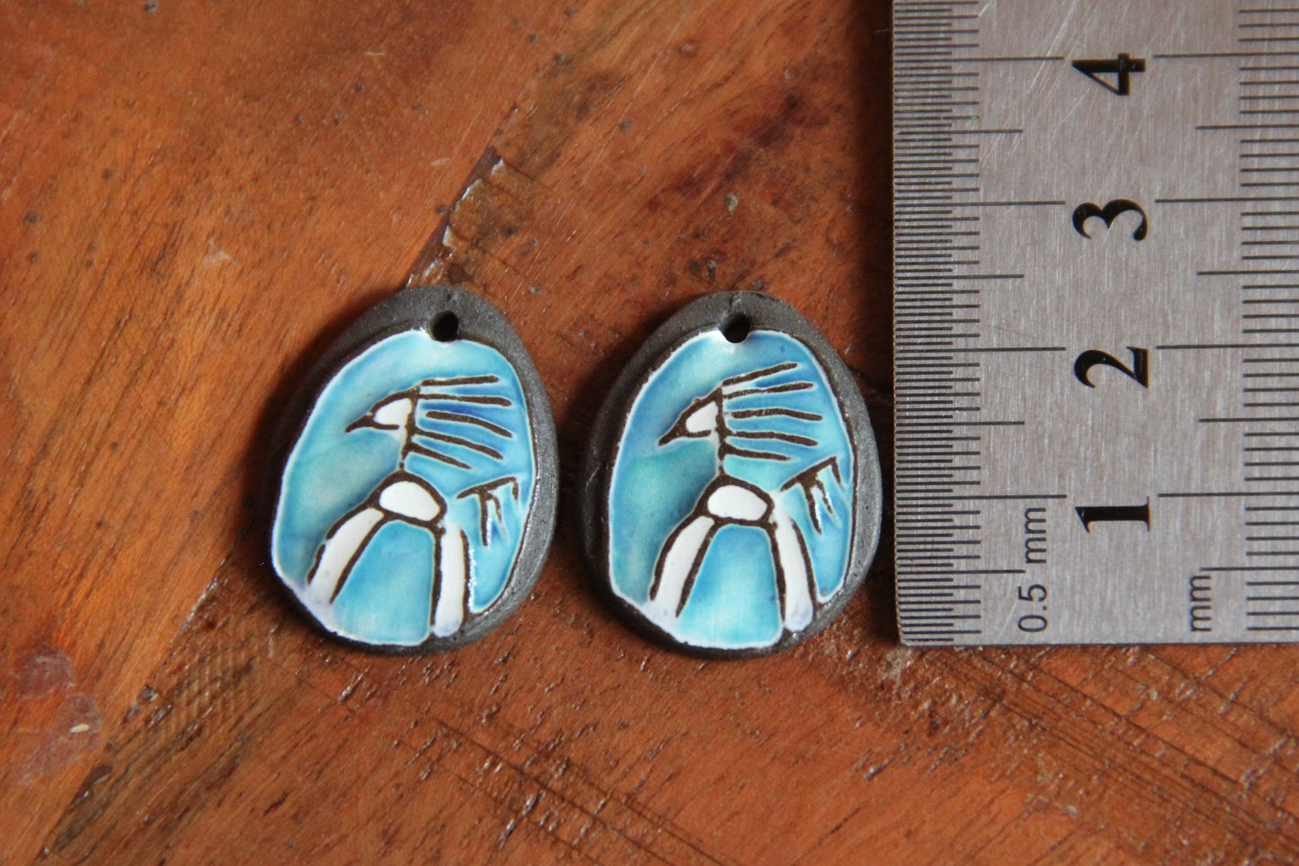 Horses - a pair of ceramic earring dangles