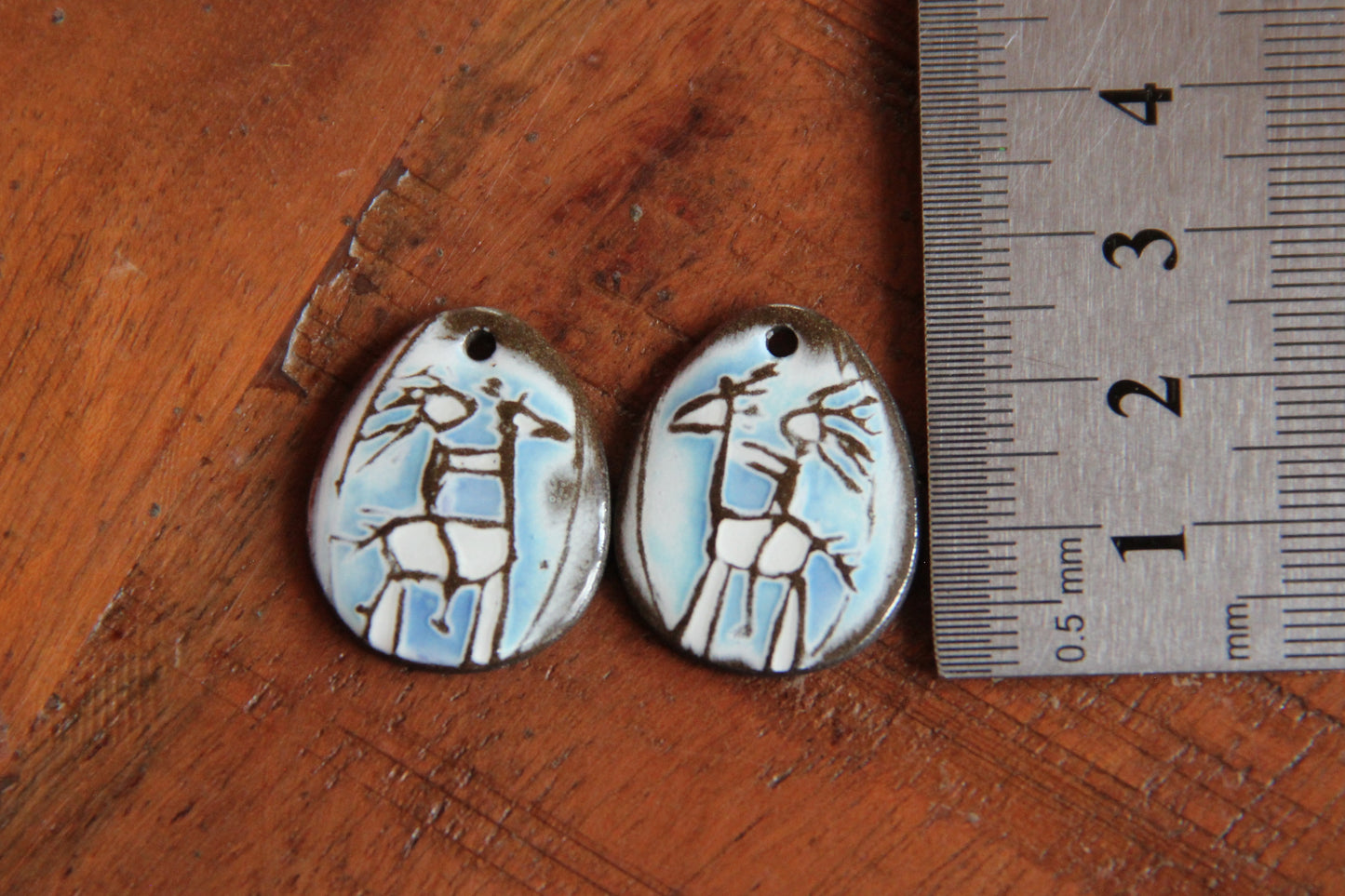 Riding my horse... a pair of ceramic earring dangles