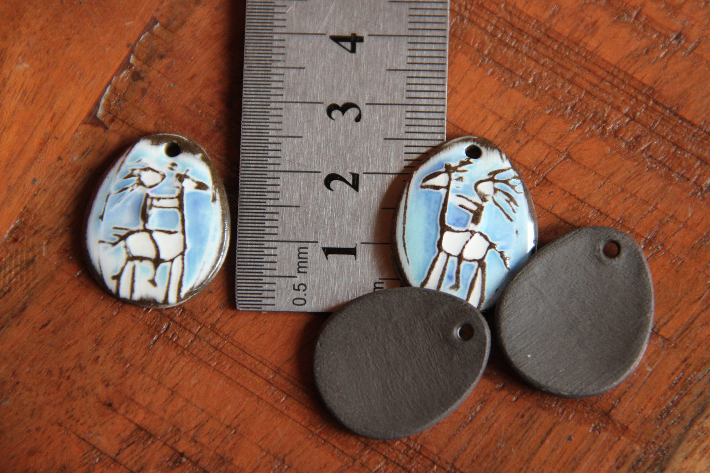 Riding my horse... a pair of ceramic earring dangles