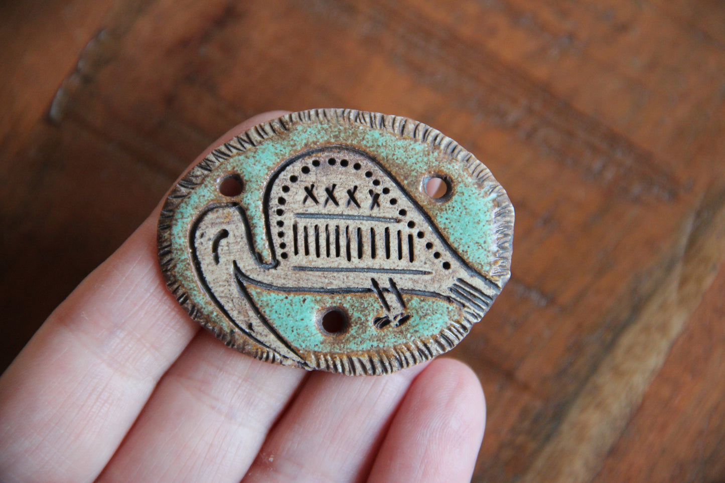 SALE - a pack of stoneware rustic beads / pendants