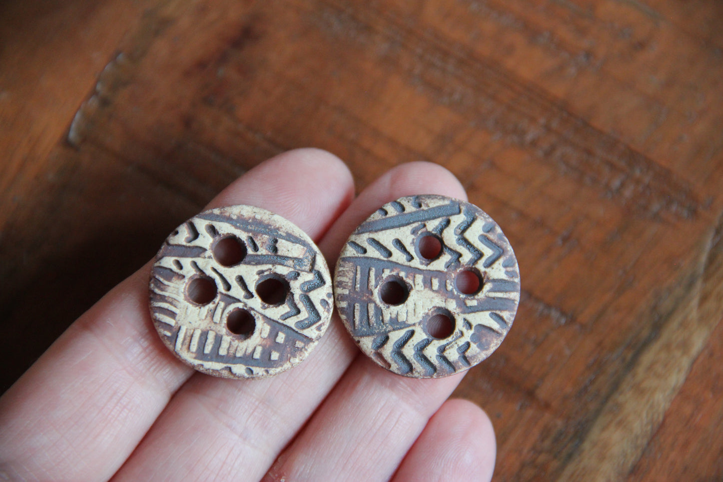 SALE - a pack of stoneware rustic beads / pendants