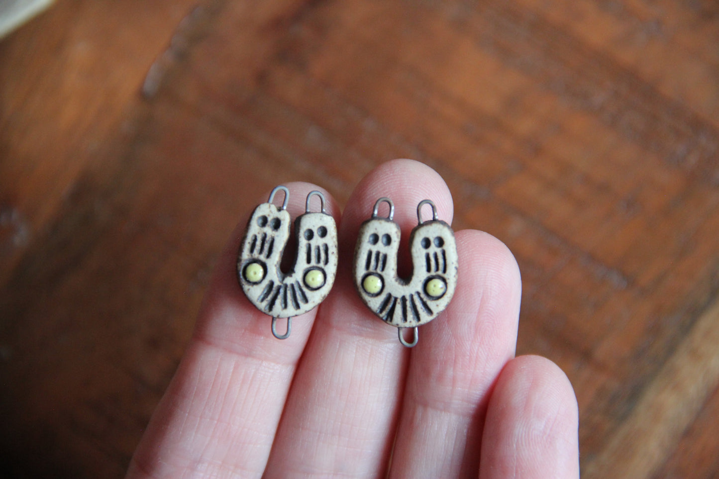 SALE - a pack of stoneware rustic beads / pendants