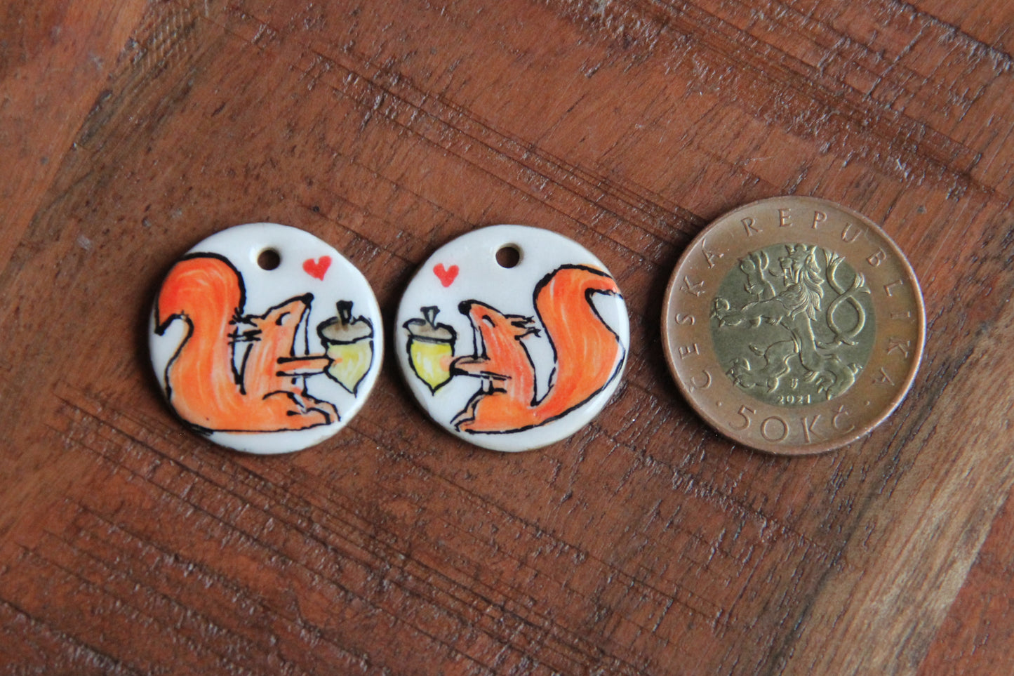 SQUIRREL ceramic dangles