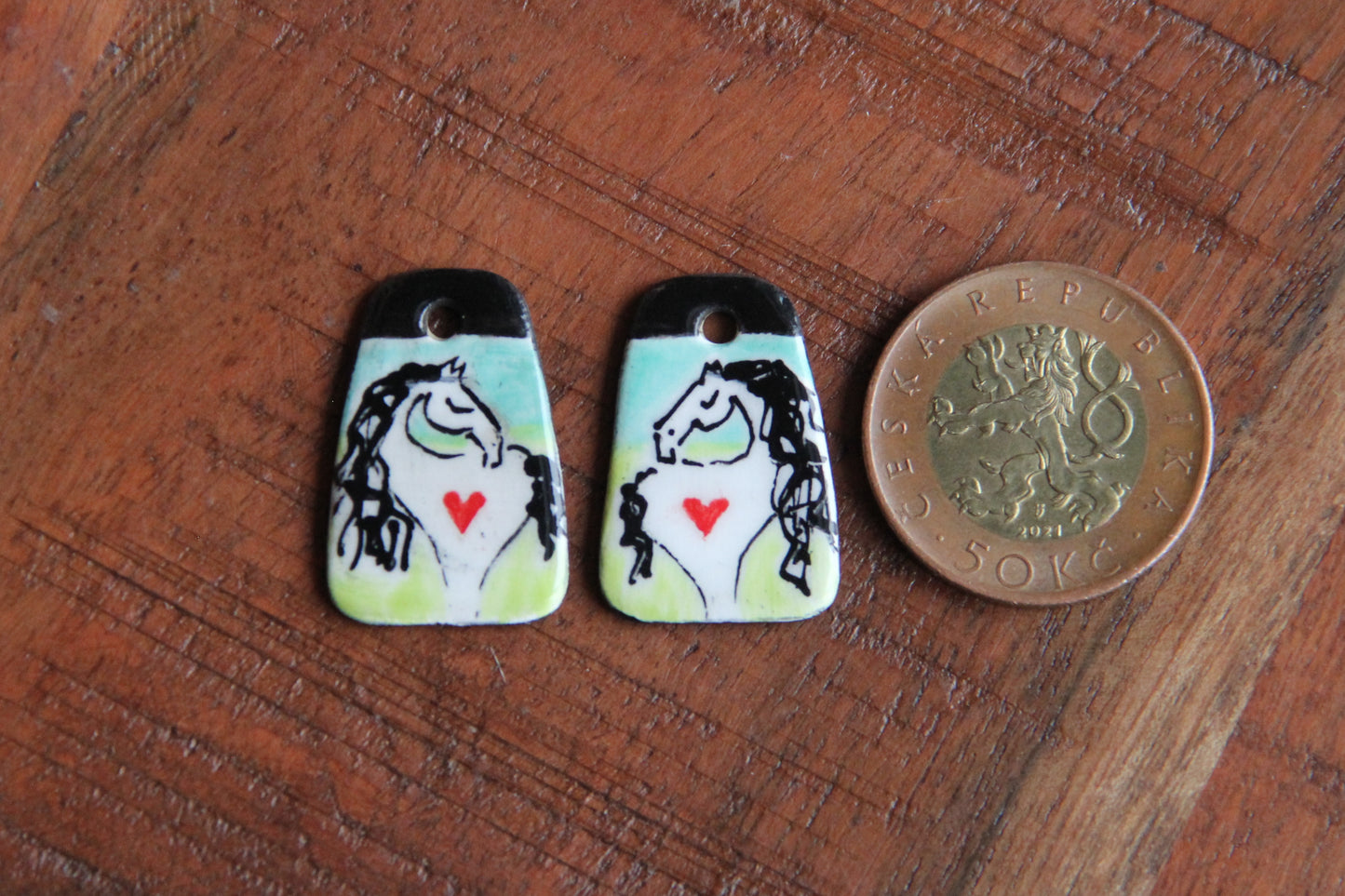 HORSE LOVE ceramic dangles