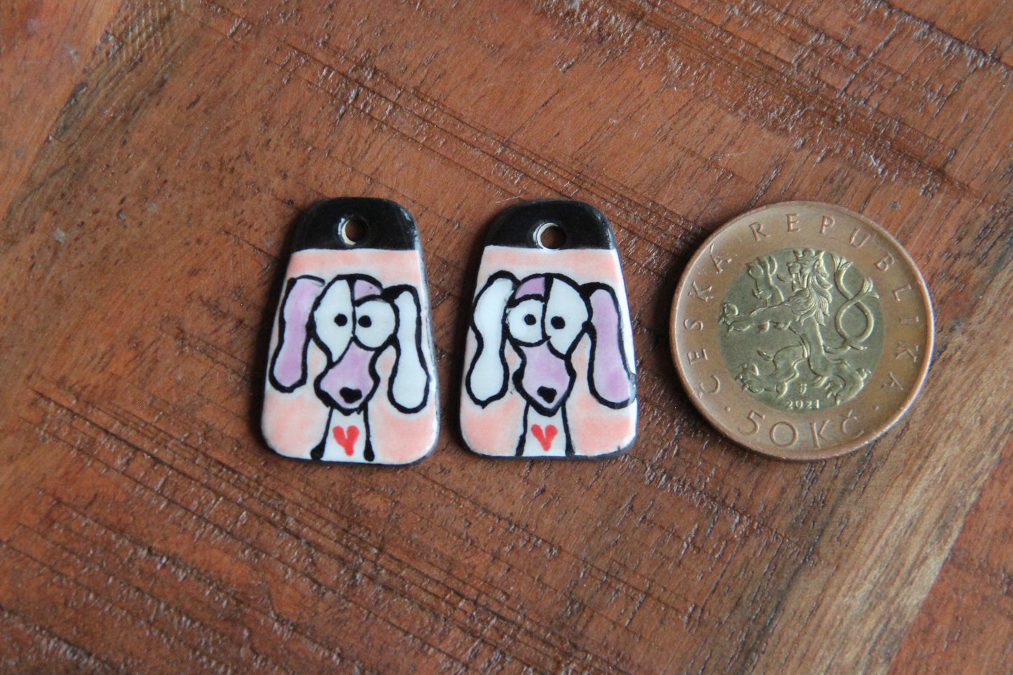 PUPPY ceramic dangles
