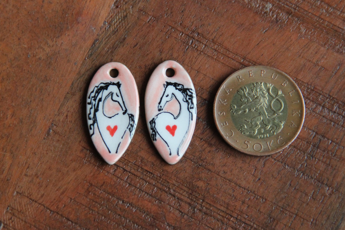 HORSE LOVE ceramic dangles