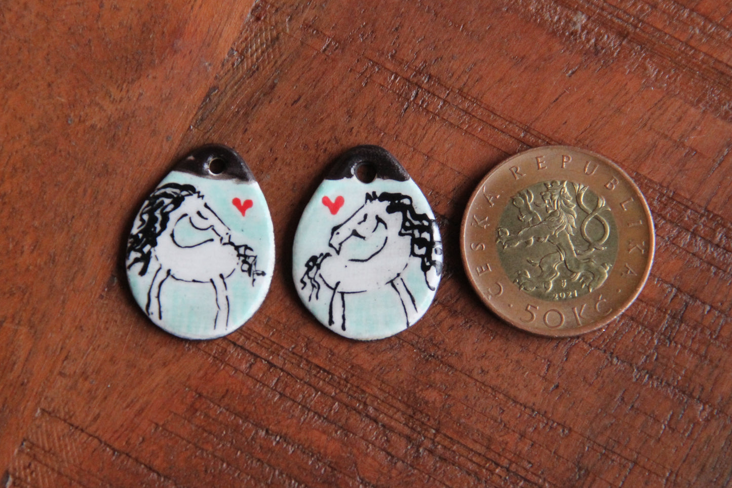 HORSE LOVE ceramic dangles