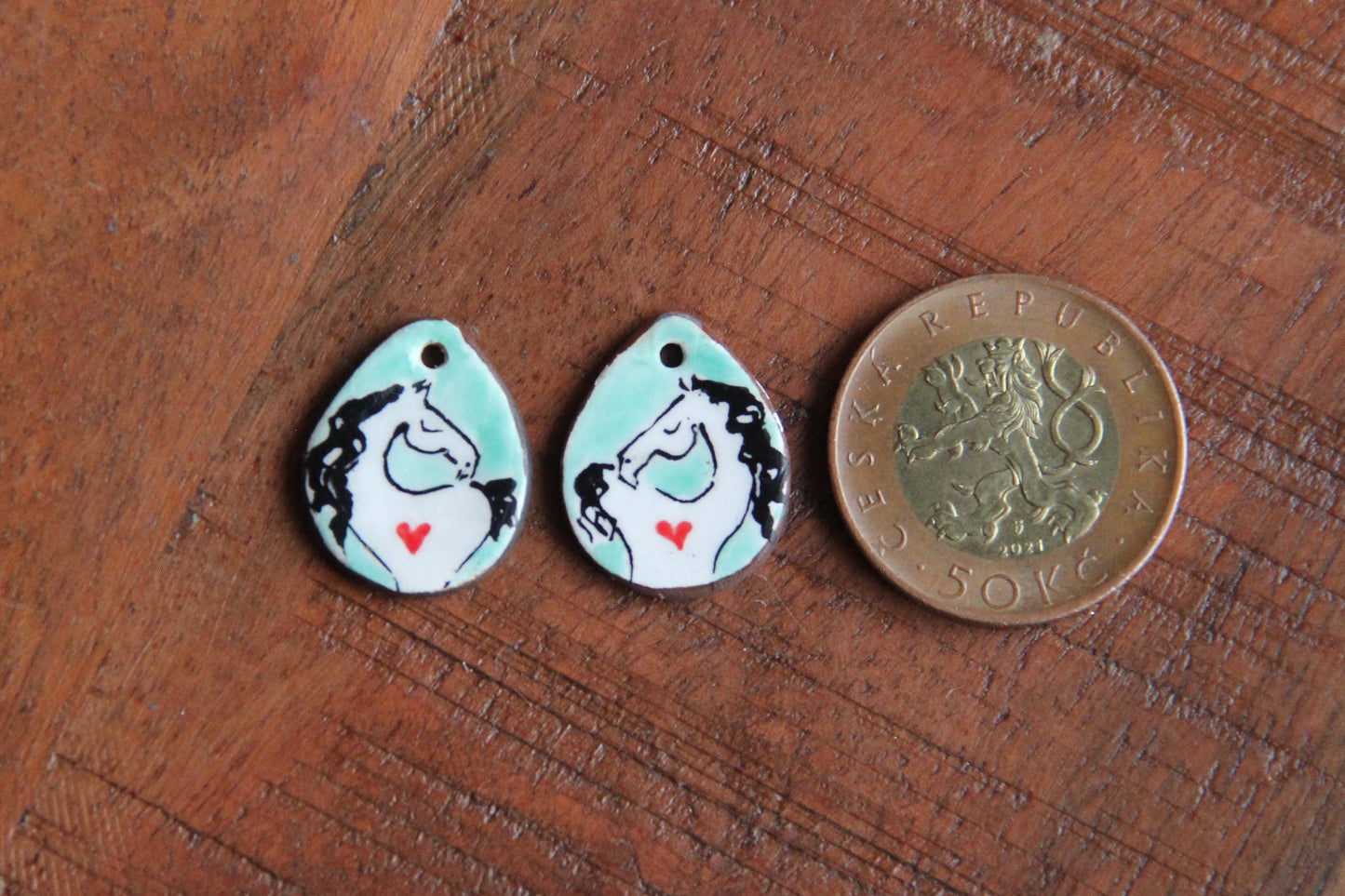 HORSE LOVE ceramic dangles