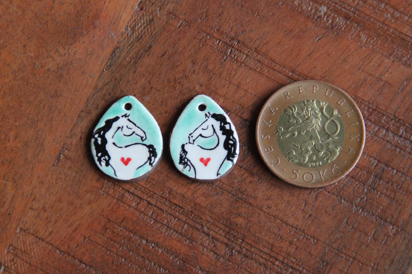 HORSE LOVE ceramic dangles