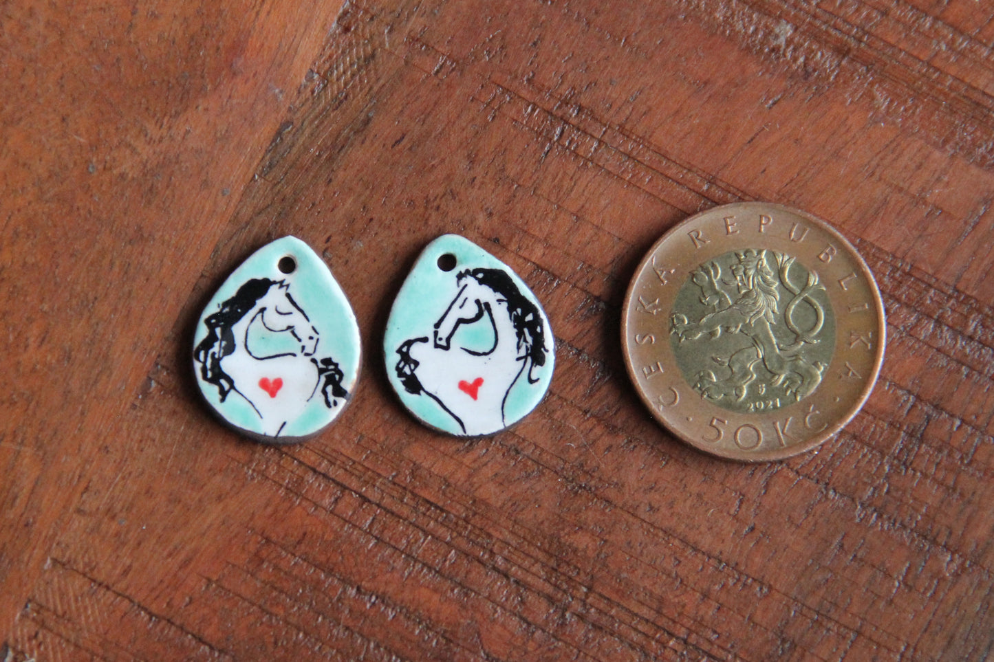 HORSE LOVE ceramic dangles