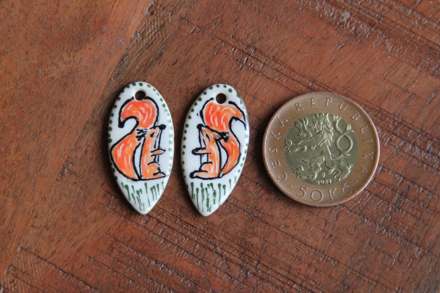 SQUIRREL ceramic dangles