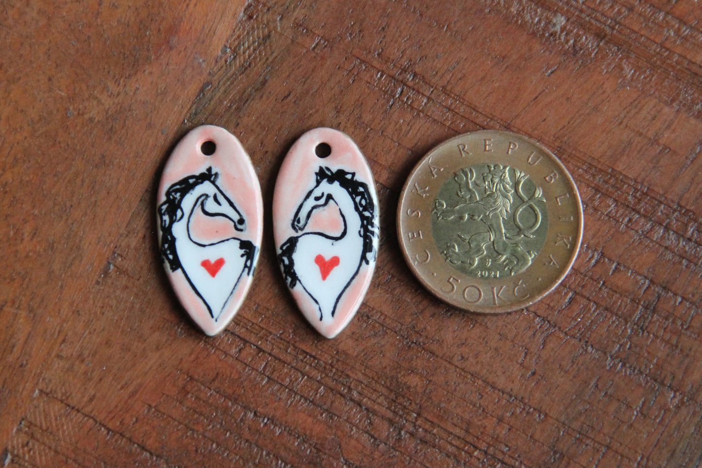 HORSE LOVE ceramic dangles