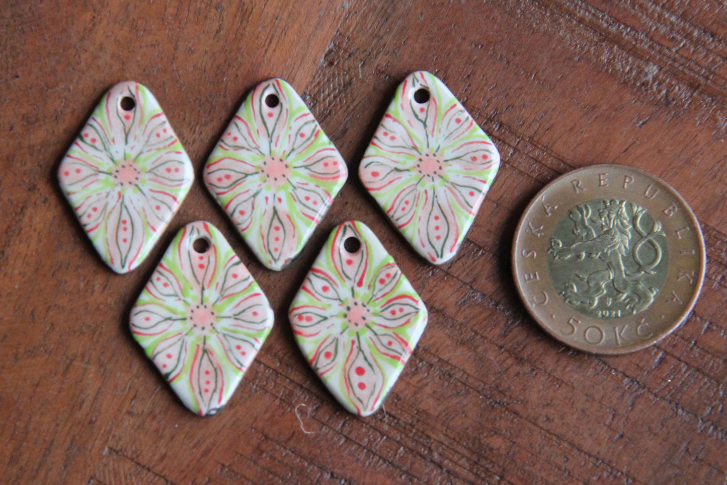 FLOWER ceramic dangles