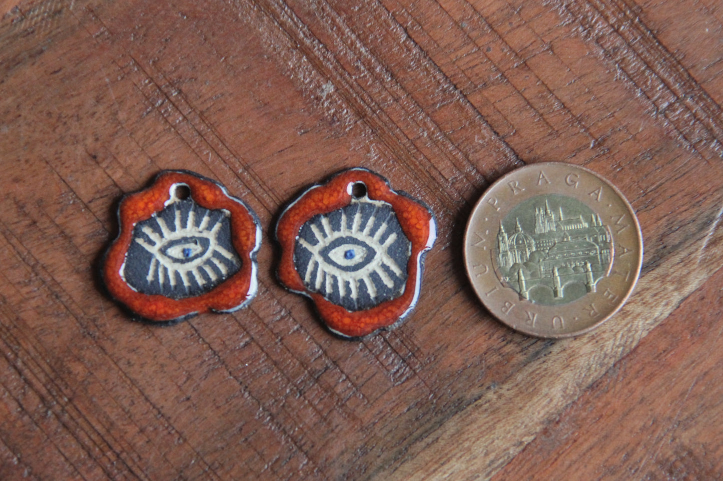 EYE Organic shaped rustic earring dangles