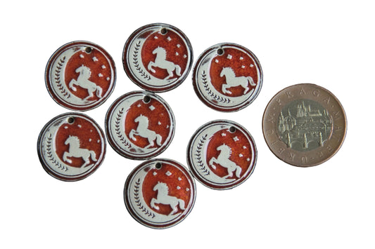 Rustic pair of ceramic earring dangles