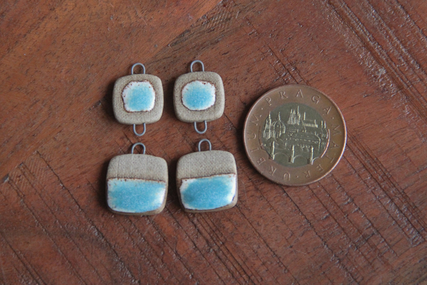 Set of 4 reversible beads - earring set