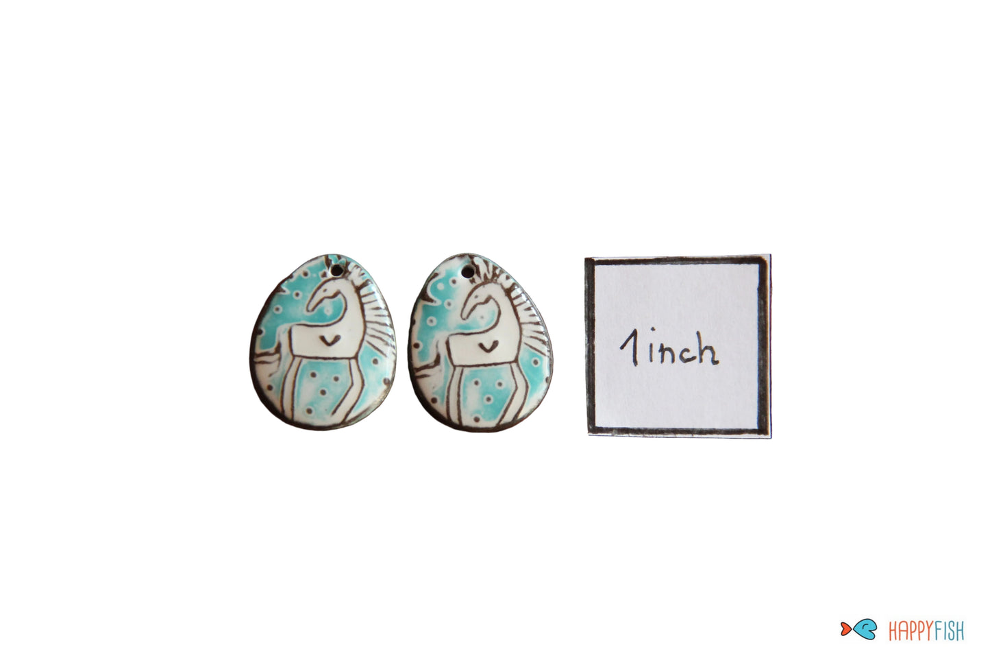 Horses - a pair of ceramic earring dangles