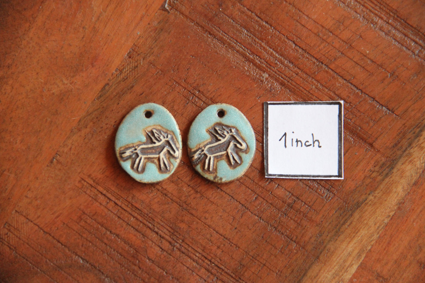 Horses... rustic ceramic earring dangles