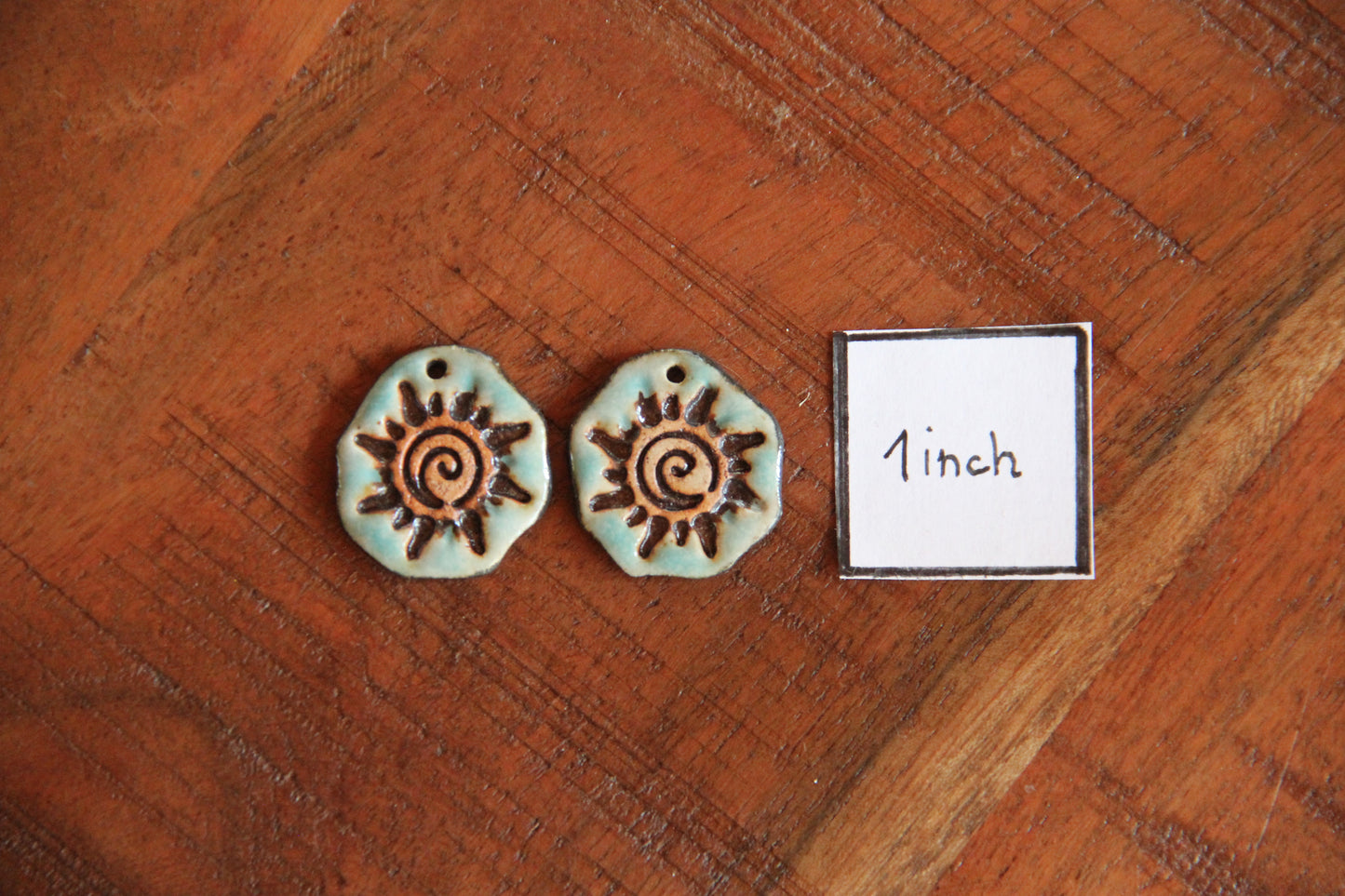 Here comes the Sun... Rustic organic shaped earrings
