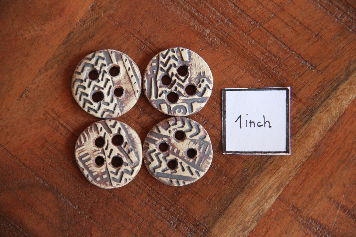 Rustic natural styled buttons 4 pieces