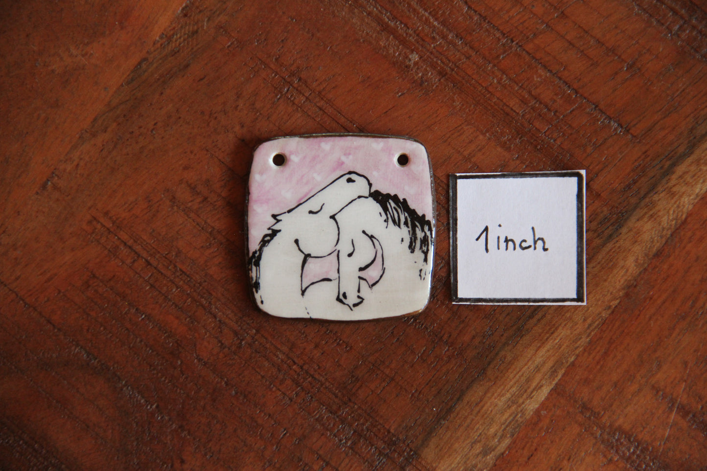 HORSE LOVE ceramic FOCAL PENDANT