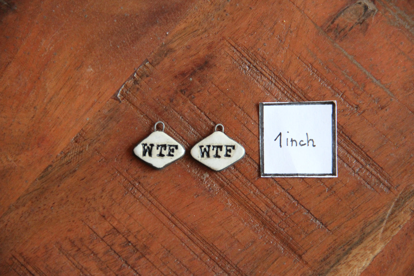 WTF... a pair of ceramic charms