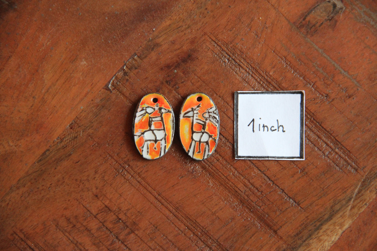 Riding my horse... a pair of ceramic earring dangles