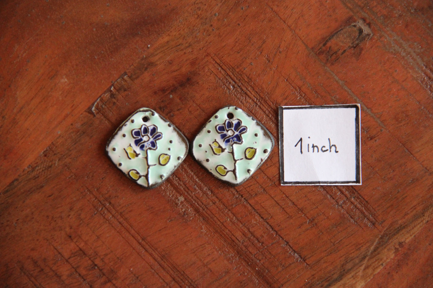 FLOWER ceramic earring dangles