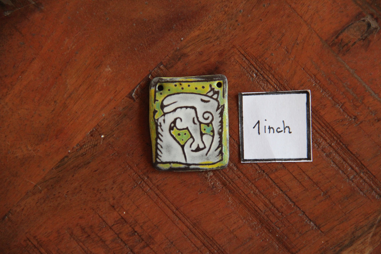 HORSE LOVE ceramic focal pendant