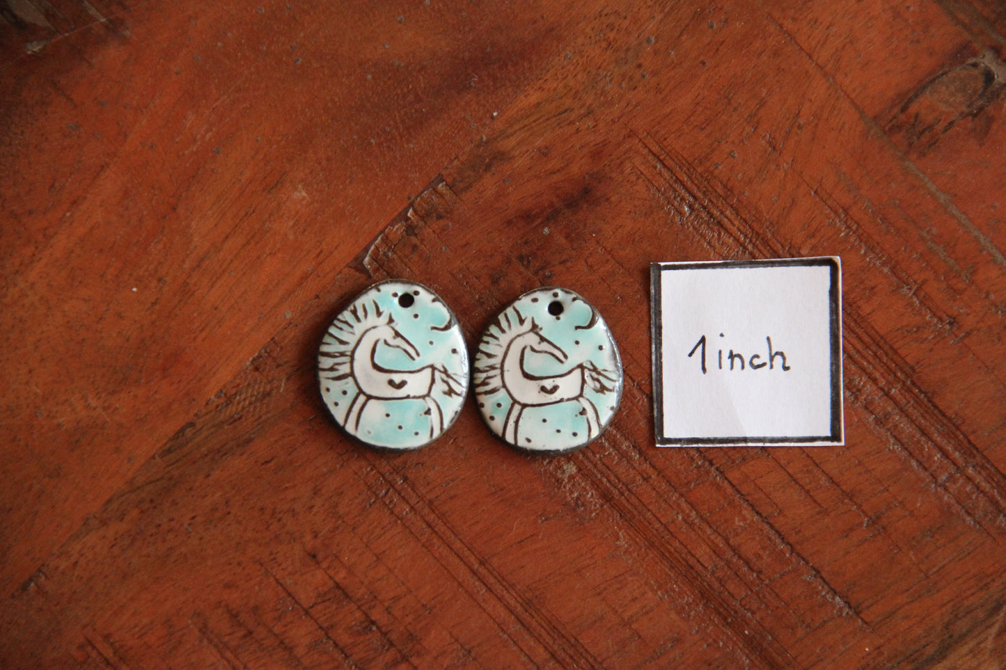 Horses... a pair of ceramic earring dangles
