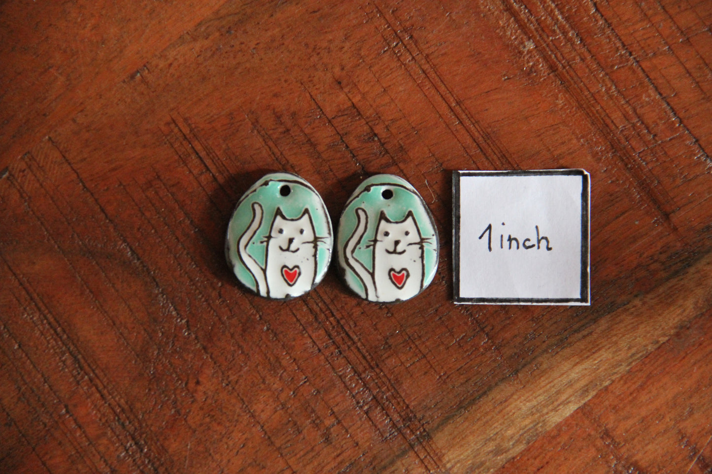 Kitty - ceramic earring dangles