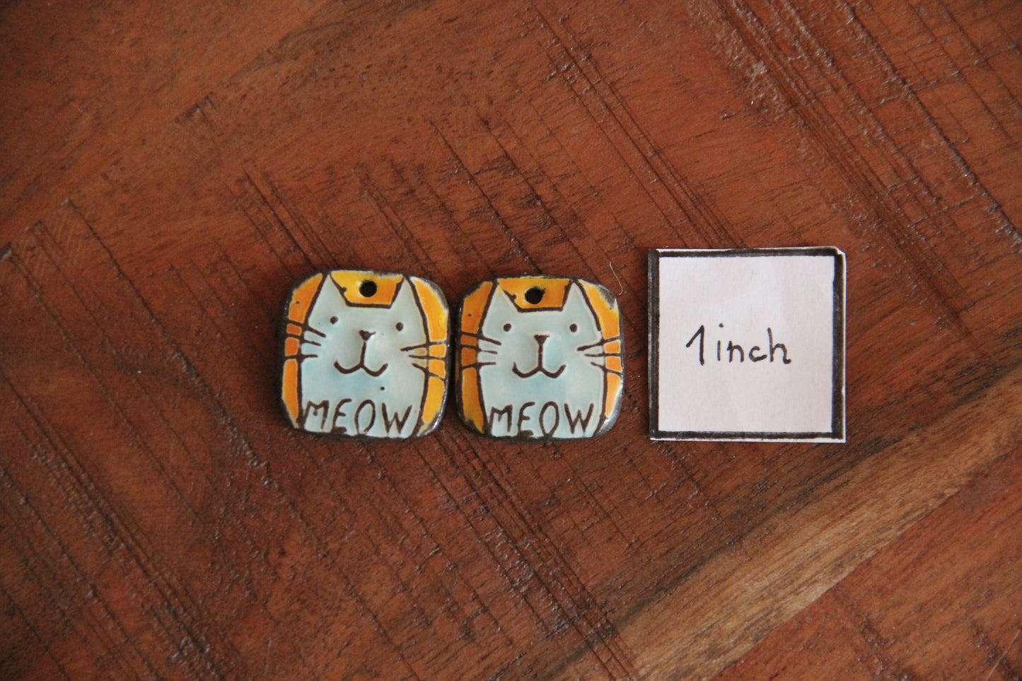 Kitty - ceramic earring dangles