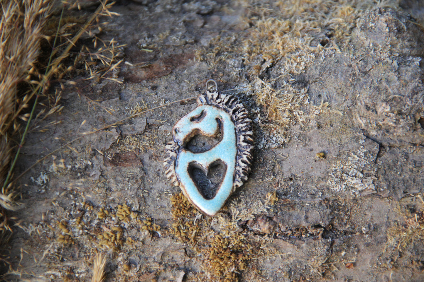 Horse with a Heart - Stoneware Rustic Pendant