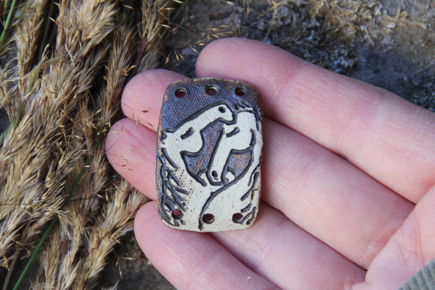 HORSE LOVE rustic stoneware bracelet bar