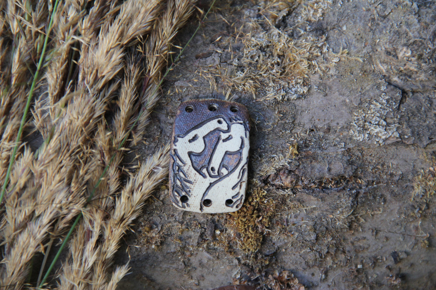 HORSE LOVE rustic stoneware bracelet bar