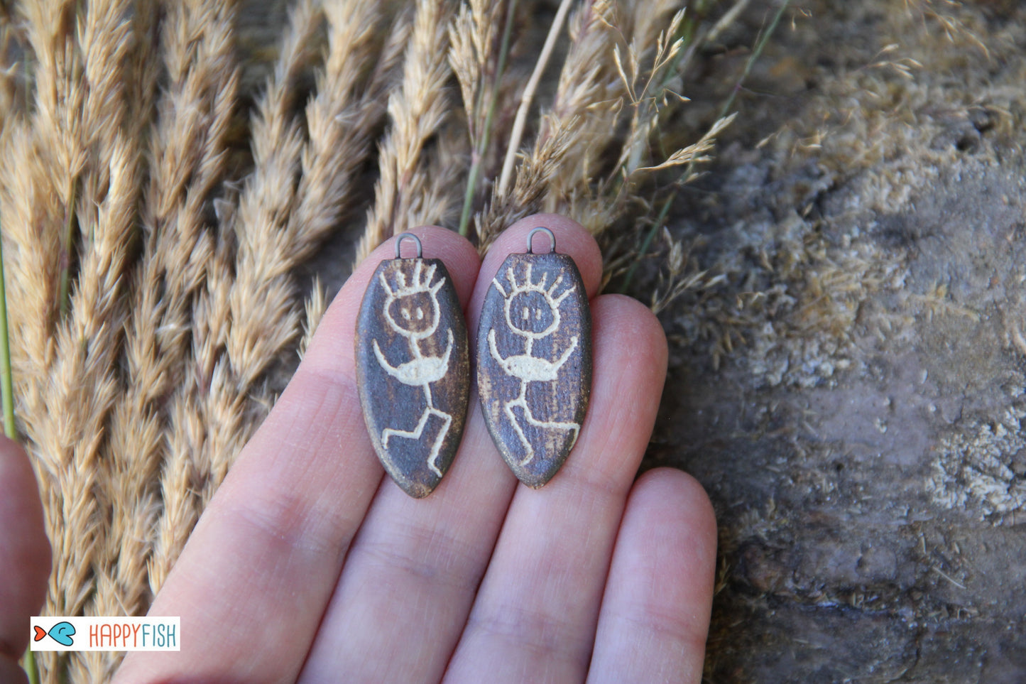 SALE SECTION - a pair of ceramic earring dangles