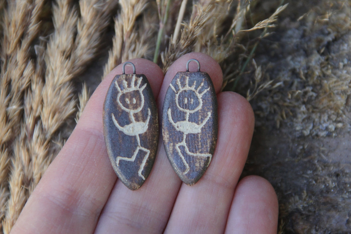 SALE SECTION - a pair of ceramic earring dangles