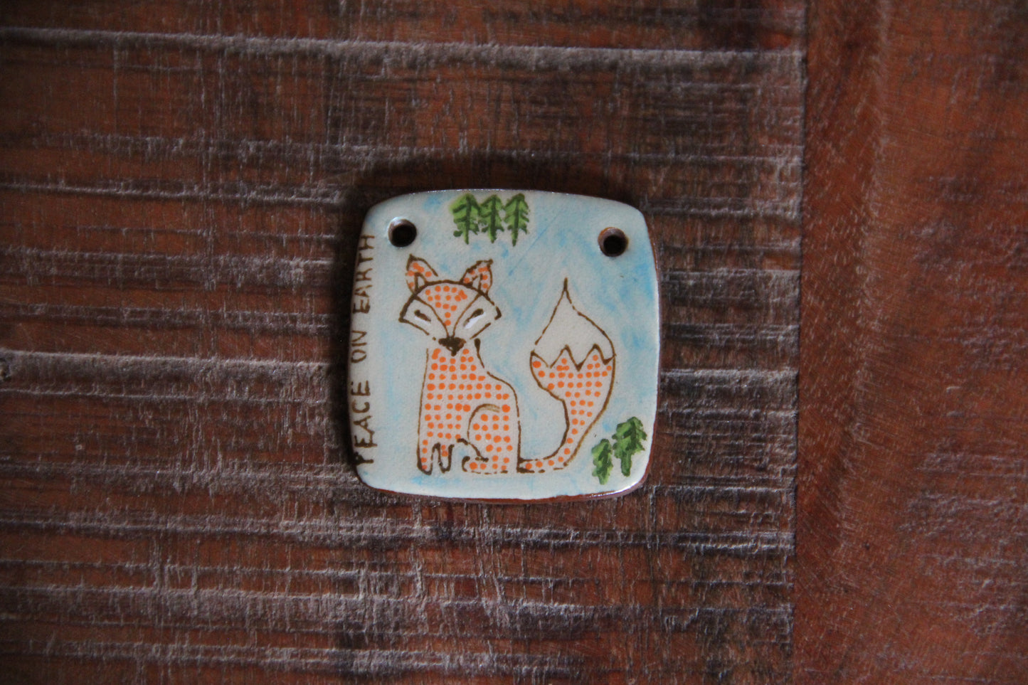 PEACE ON EARTH ceramic focal pendant